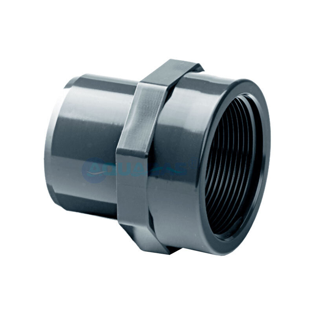 Муфта переходная ПВХ D 50-1 1/2" ВР, клей-резьба, Tecno Plastic