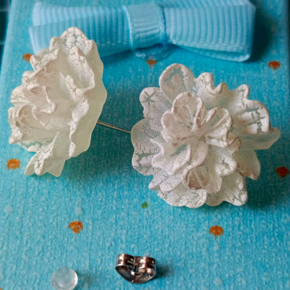 Серьги-пуссеты Ромашки