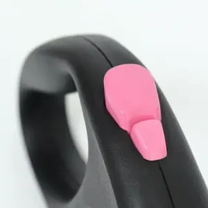 Flexi рулетка Black Design S (до 12кг) 5м трос черный/розовый