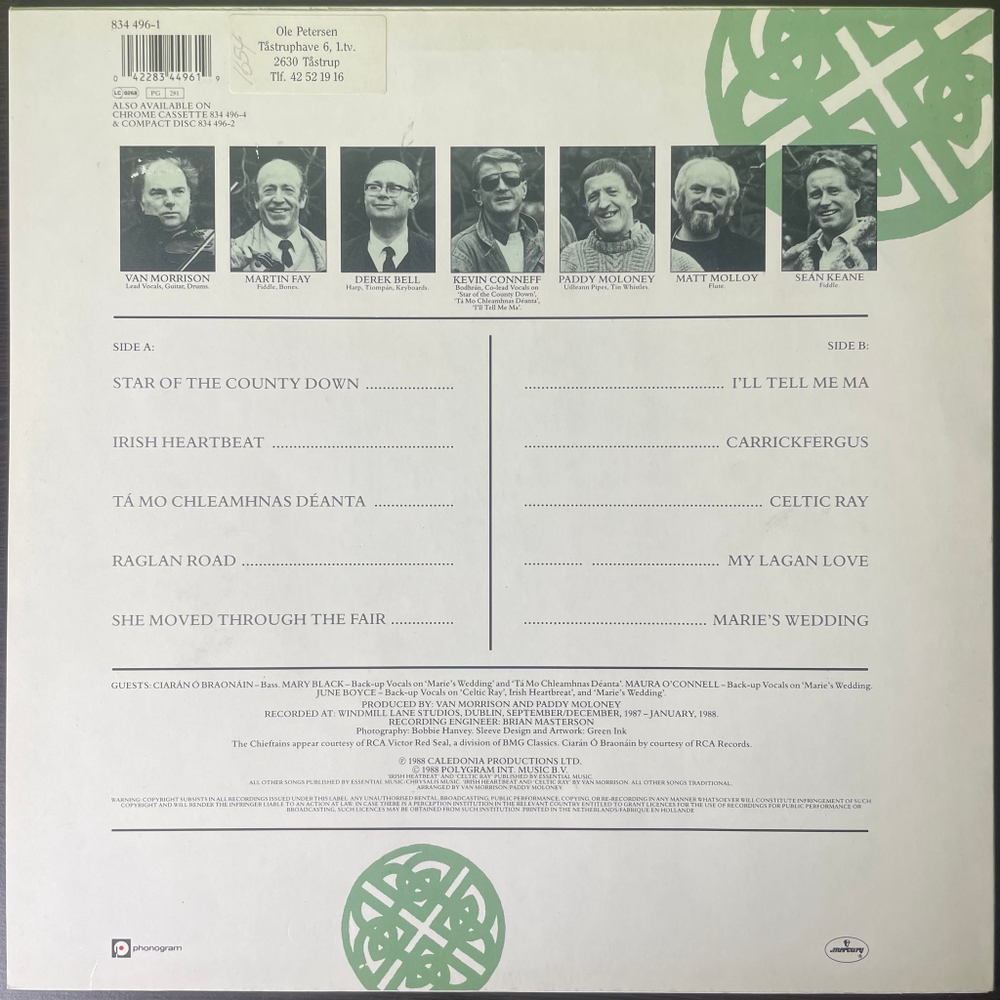 Van Morrison & The Chieftains ‎– Irish Heartbeat (Голландия 1988г.)