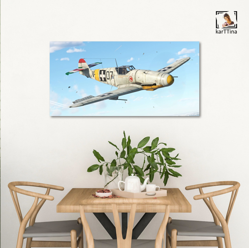 Картина на стену "BF 109 G-2" 80х40 см