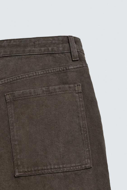ZARA ДЖИНСЫ TAPERED WIDE FIT, КОРИЧНЕВЫЙ