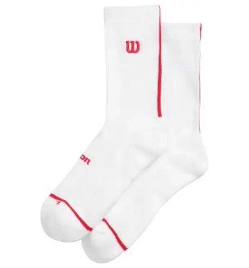 Теннисные носки Wilson Tour Performance Crew 1P - bright white/infrared