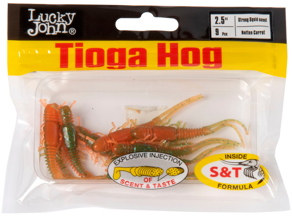 Виброхвосты съедобные LJ Pro Series TIOGA HOG 2.5in (6,35 см), цв. T56, 9 шт.