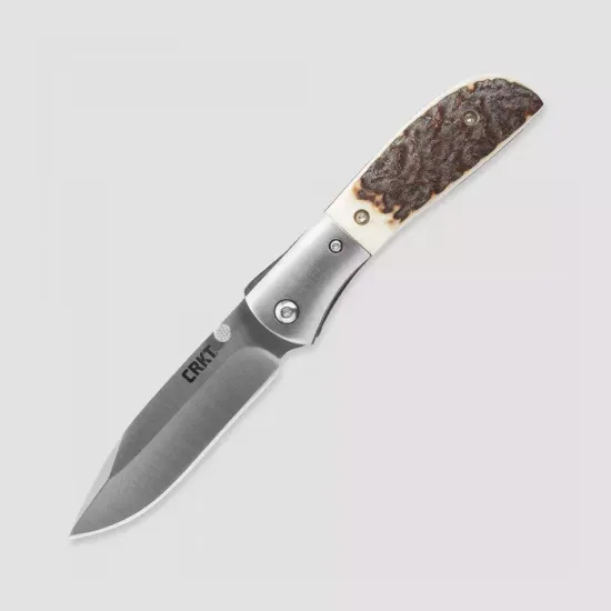 Складной нож CRKT полуавтоматический Carson M4 Stag CR/M4-02S c клинком из стали 8Cr13MoV, рукоять Рог (Олень)