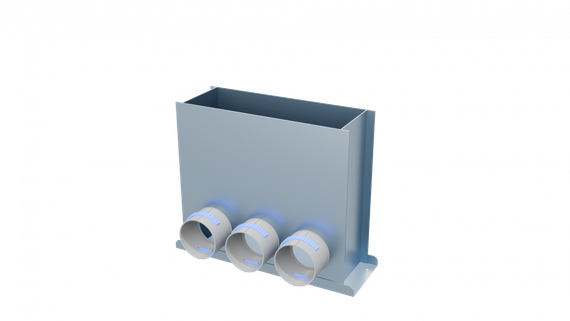 Flexag PFP-300x103/75x3 пленум напольный, 400x100, на 3 выxода