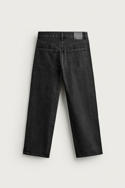 ZARA УКОРОЧЕННЫЕ ДЖИНСЫ LOOSE FIT, УГОЛЬНЫЙ
