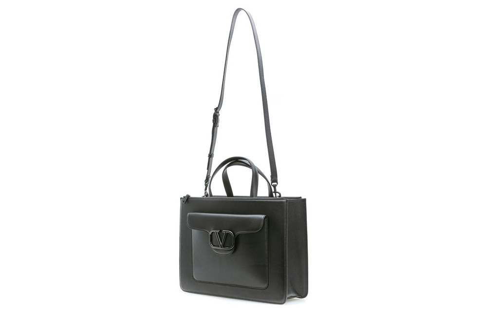 Valentino Leather Laptop Bag Regular Men"s Black