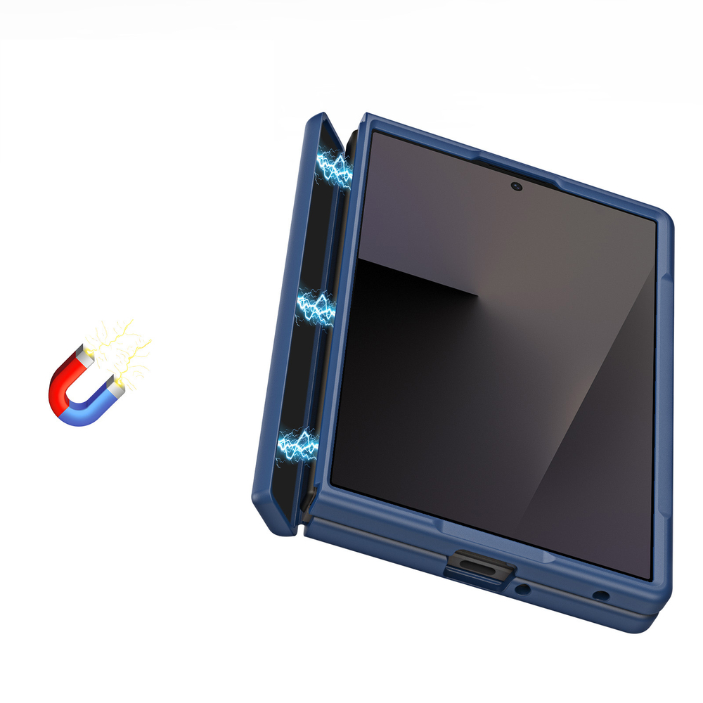 Матовый чехол темно-синего цвета с MagSafe для Samsung Galaxy Z Fold 8, серия Yind Series от Dux Ducis