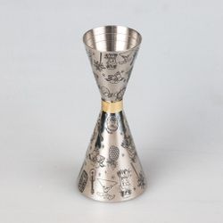 Джиггер 25/50 мл нерж. хром с рисунком B'Guys P.L.- Barbossa