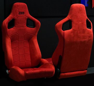 Сиденья спортивные JBR 1074 замша красная (2шт)