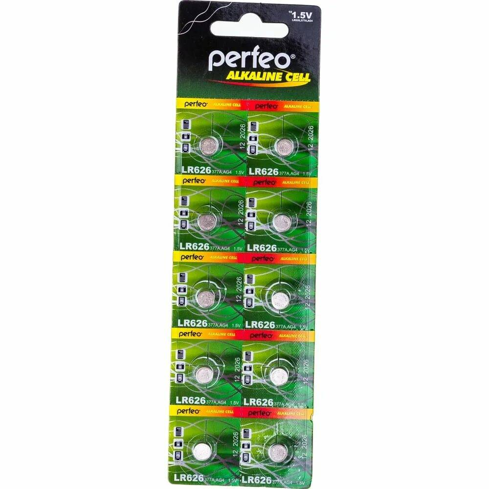 Perfeo AG 4 LR626(377A) Alkaline Cell, 10BL *10/200