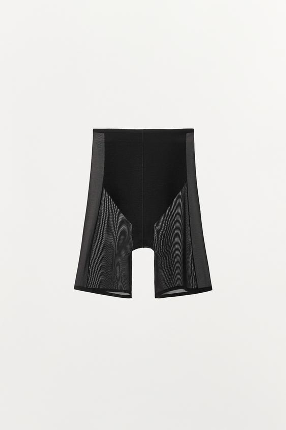 ZARA ШОРТЫ-ВЕЛОСИПЕДКИ ИЗ ПОЛИАМИДА С СЕТЧАТЫМИ ВСТАВКАМИ, ЧЕРНЫЙ