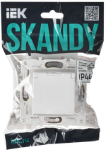 SKANDY Розетка 1-местная с заземлением с защитными шторками и крышкой 16А IP44 SK-R11W арктический белый IEK