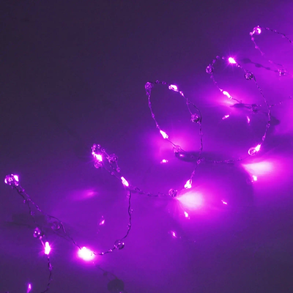 Гирлянда для дома «Льдинка» на батарейках 2,0 м 20 ламп LED, 3 реж, IP-20, Фиолетовый