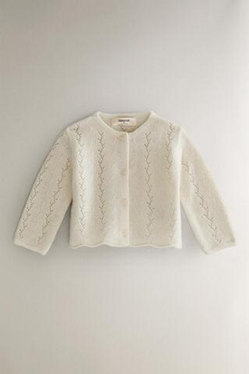 ZARA HOME КАШЕМИРОВЫЙ КАРДИГАН, ЖЕЛТОВАТО-БЕЛЫЙ