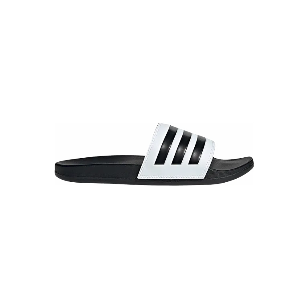 Adidas Comfort Белые-Черные Шлепанцы