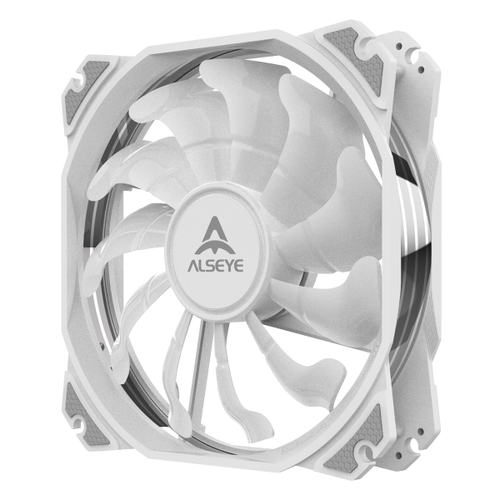 Комплект из 3 вентиляторов Alseye M120-P KIT, 120мм, 4-pin, белый/ARGB, 800-1700rpm, 66CFM, 35.8дБ, контроллер, антивибропрокладки (AS.04.01.0039)