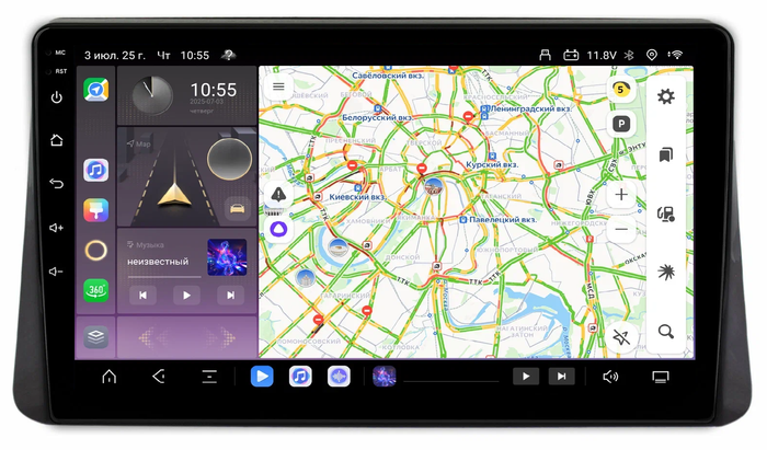 Магнитола для Mitsubishi Eclipse Cross Азия - Kuberg QLed, Android 13, Быстрейшая, CarPlay, SIM-слот