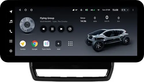 Магнитола для Mitsubishi ASX 2020+ (ШГУ 8", рамка тип 2) - Teyes LUX ONE ROUND монитор 12.3" 2K QLED на Android 10, Быстрая, CarPlay, 4G SIM-слот