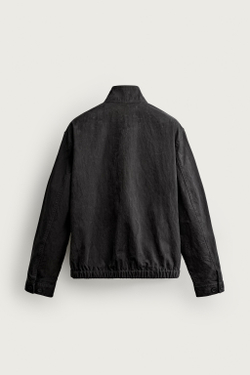 ZARA КУРТКА REGULAR FIT С ЭФФЕКТОМ ПОТЕРТОСТИ, ЧЕРНЫЙ