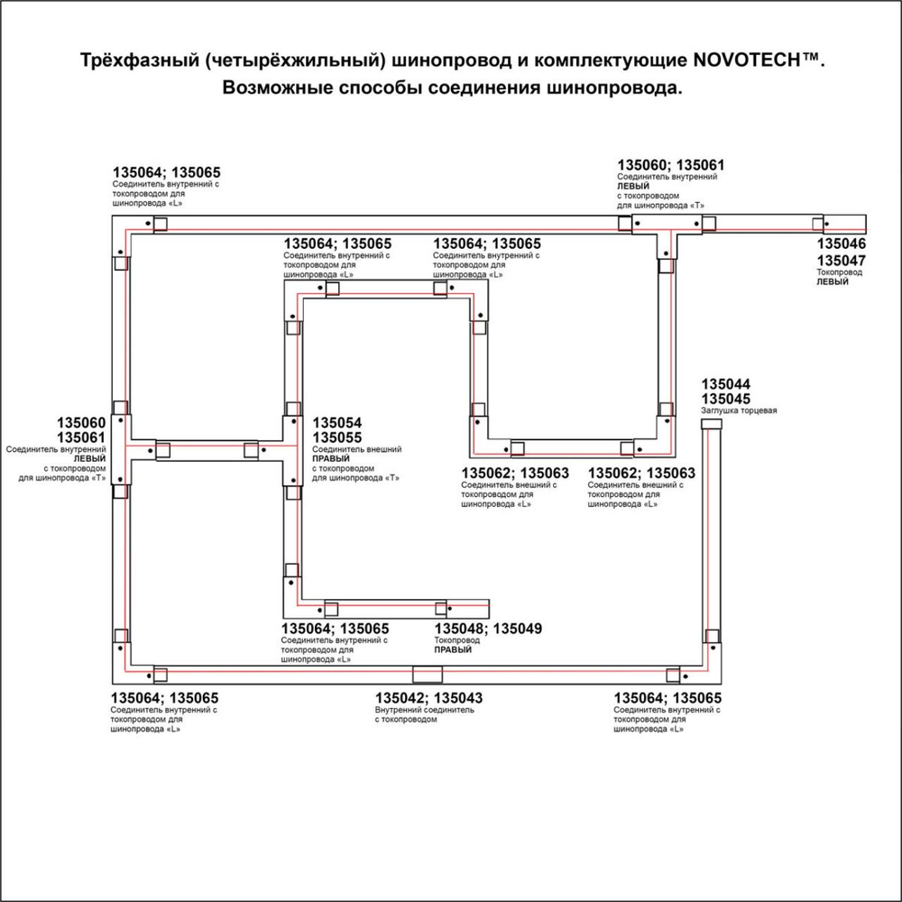 135240 PORT NT24 298 черный Трехфазный (четырехжильный) шинопровод 3м, в комплекте заглушки 2шт IP20 220V