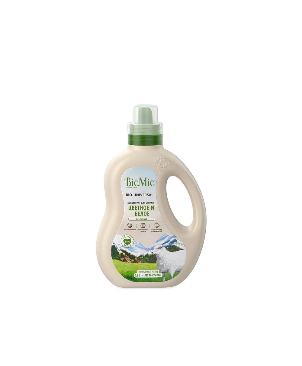 q.BioMio BIO GEL универсальный гель для стирки белого и цветного белья COLORS&WHITES, 900мл 1*6шт