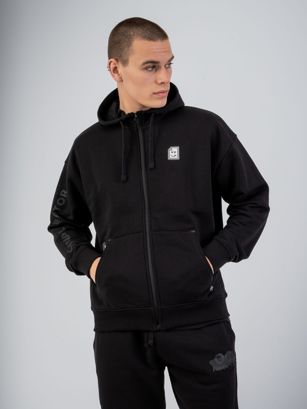 Толстовка мужская ORIGINAL CREATOR ERROR_404 ZIP HOODIE, Черный