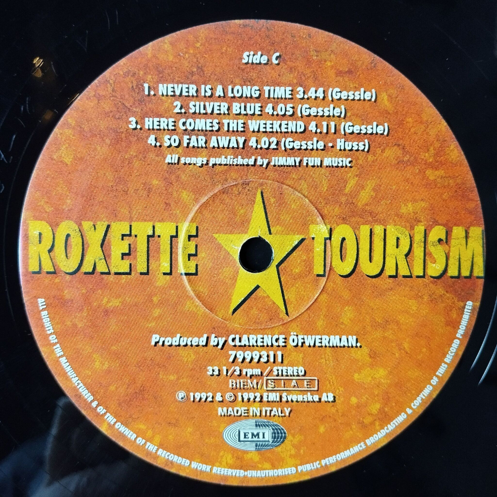Винтажная виниловая пластинка LP Roxette Tourism (Italy 1992) Joyride