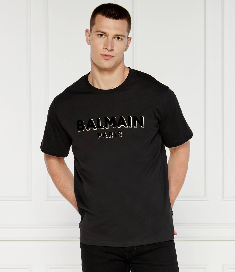 Футболка FLOCK&FOIL Balmain - черный(DH1EG010 BB99)