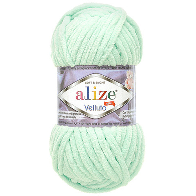 Пряжа Alize (Ализе) Velluto / уп.5 мот. по 100 г, 68м, 019 светло-бирюзовый A