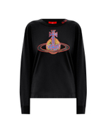 VIVIENNE WESTWOOD RED LABEL ЛОНГСЛИВ ЧЕРНЫЙ С ПРИНТОМ ВИДЕ ЛОГОТИПА БРЕНДА
