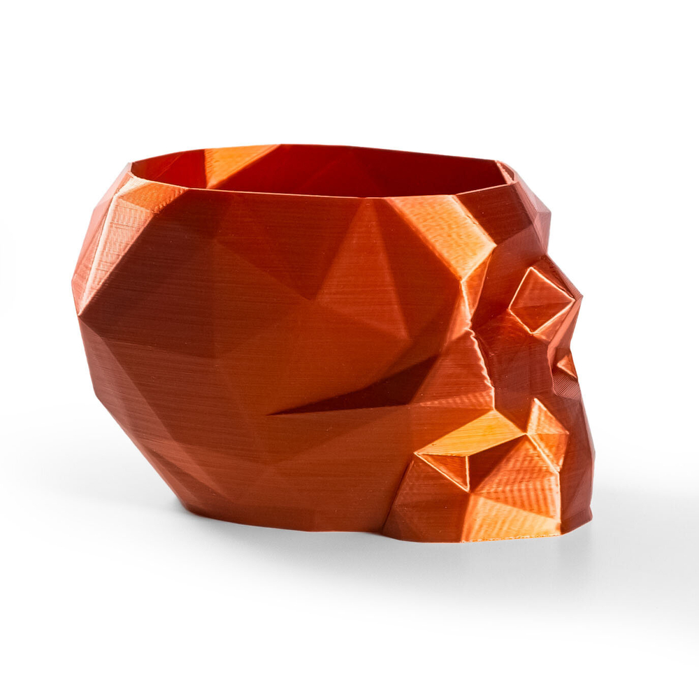 Череп-Ваза для конфет/карандашей, полигональная, 3D печать, медная