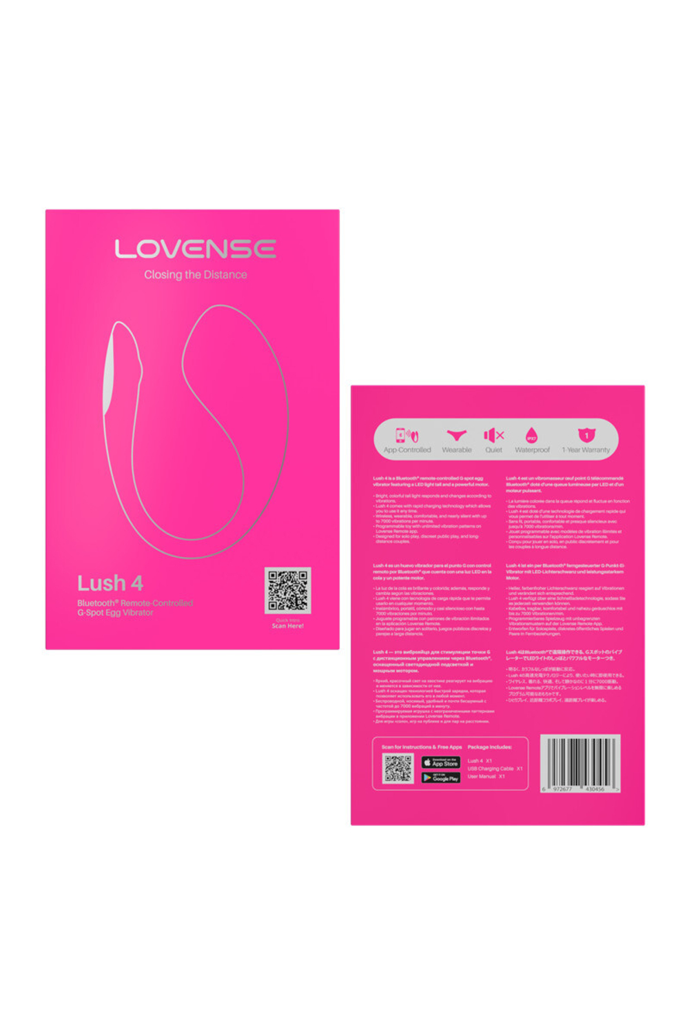 Смарт-виброяйцо LOVENSE Lush 4 розовое - 18,1 см.