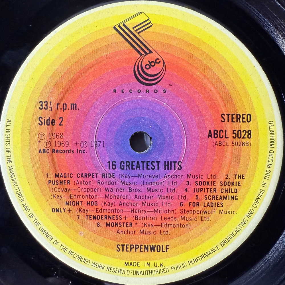 Steppenwolf ‎– 16 Greatest Hits (Англия)