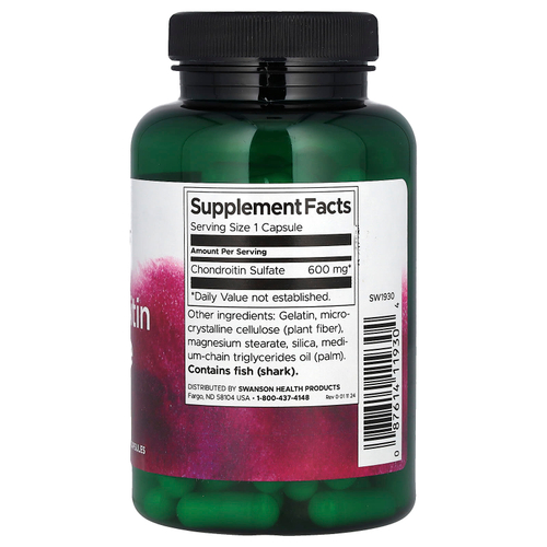 Swanson Vitamins, Хондроитинсульфат, 600 мг, 120 капсул