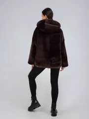 Дубленка натуральная с капюшоном двухсторонняя