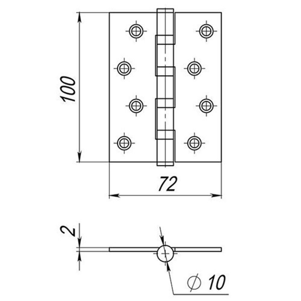 Петля универсальная AJAX 4B/P 100x70x2 GR графит /58231/ (1 шт)