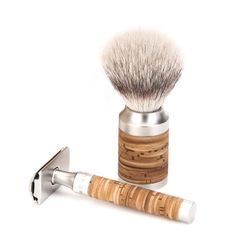 Помазок MUEHLE ROCCA, барсучий ворс высшей категории Silvertip, сталь, береста (091 M 95)