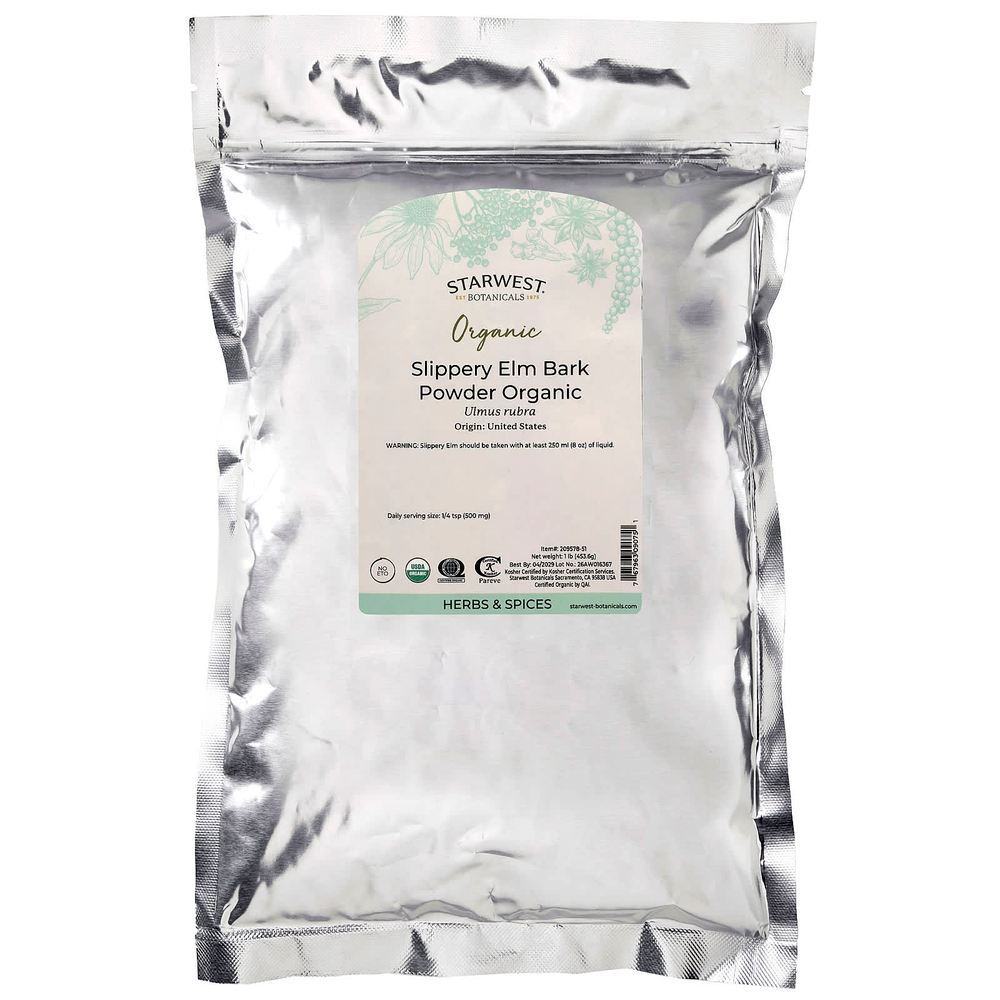 Starwest Botanicals, Органический порошок коры вяза ржавого, 1 фунт (453,6 г)