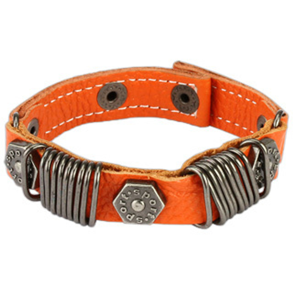 Кожаный браслет SPIKES SL0118-O+