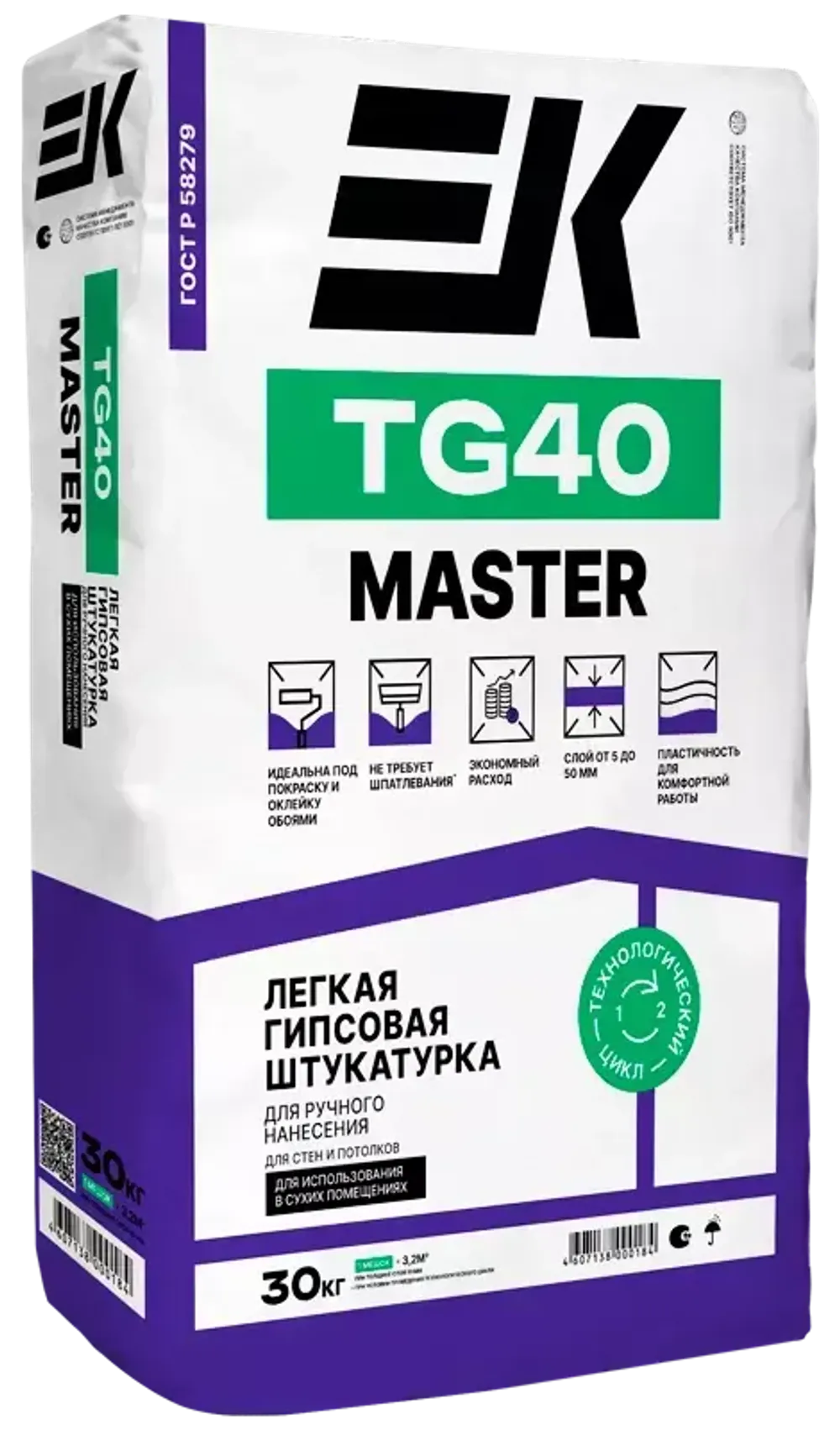 Гипсовая штукатурка ЕК TG 40 / 30 кг