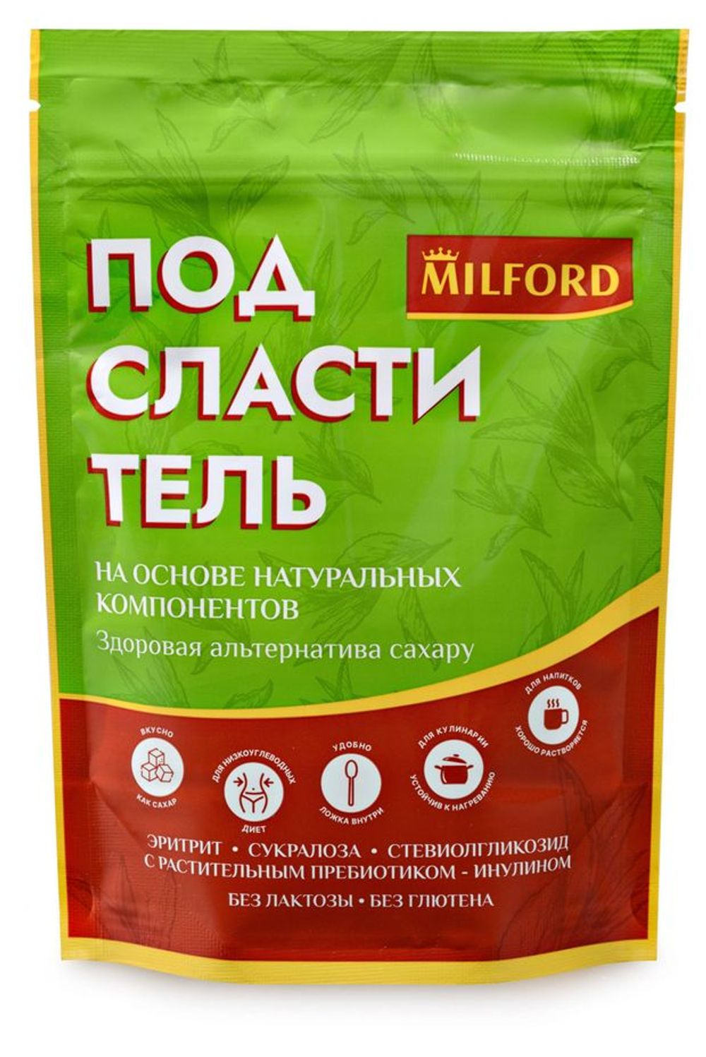 Подсластитель Эритрит-Сукралоза-Стевиогликозид с инулином Milford 150гр