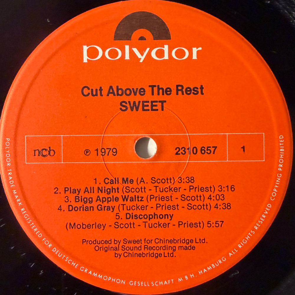 Sweet ‎– Cut Above The Rest (Скандинавия 1979г.)