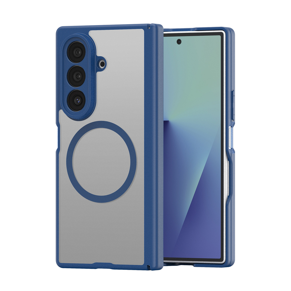 Усиленный чехол синего цвета с MagSafe для Samsung Galaxy Z Fold 7, серия Expn Series Magnetic от Dux Ducis