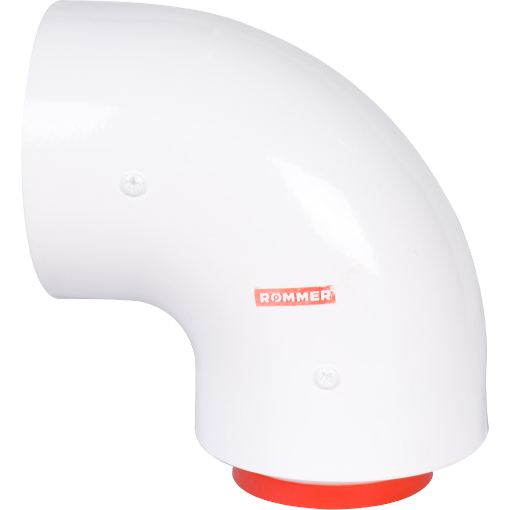 ROMMER Начальный участок 90 гр. 60/100 (Bosch, Buderus, Navien S/C/E, Baxi ECO Nova/Classic, Baltur, Лемакс, Fondital) в комплекте фланец