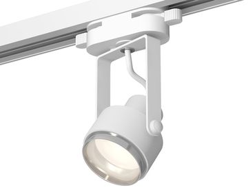 Комплект трекового однофазного светильника 1*GU10 XT6601021 WH/PSL белый/серебро полированное (C6601, N6122) Ambrella
