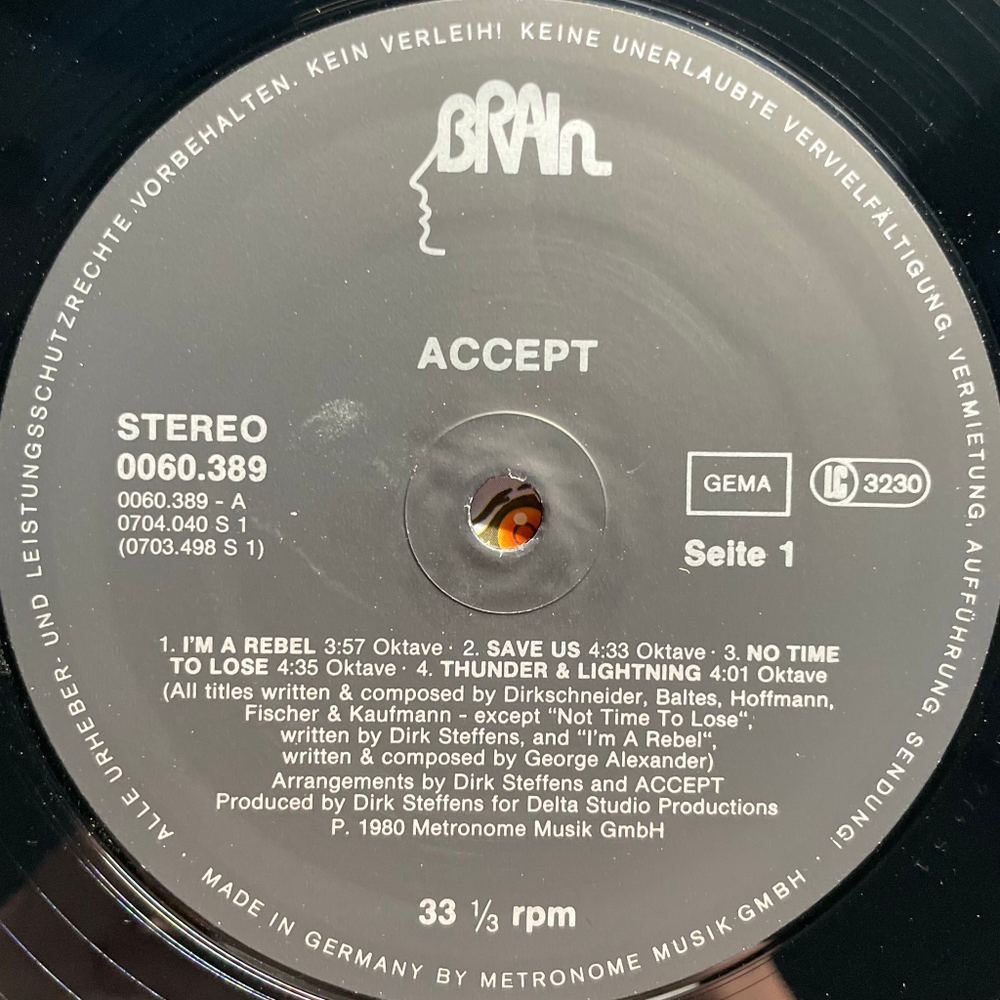 Виниловая пластинка Accept ‎– Accept LP