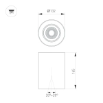Светильник SP-FOCUS-R132-24W Warm3000 (BK, 24 deg, 230V) (Arlight, IP54 Металл, 5 лет)
