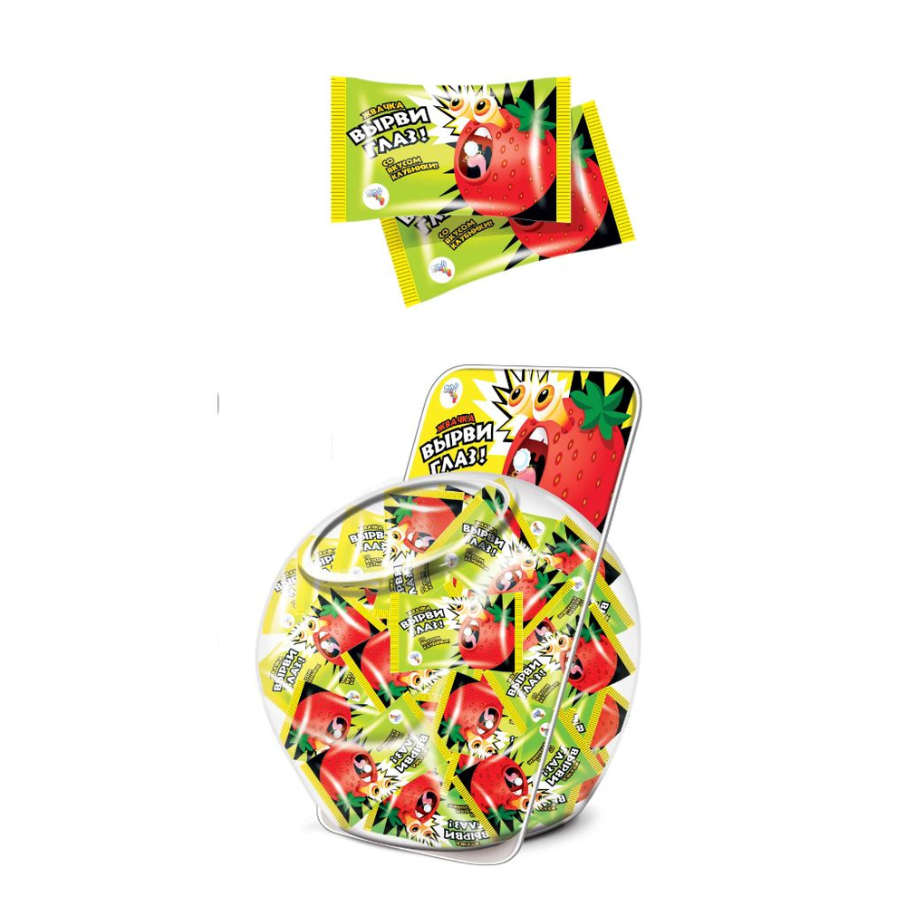 Жев. рез."BUBBLE Бомба" клубника -4.5грх150шт (4бл)